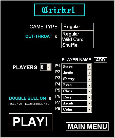 CR options screen shot